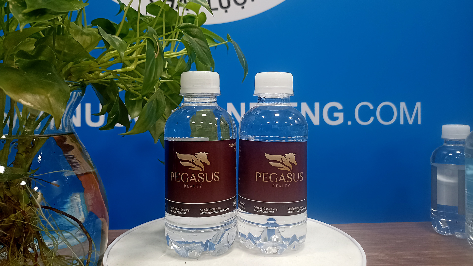 Pegasus Realty Sử Dụng Nước Uống Đóng Chai In Logo: Khi Thương Hiệu Gắn Liền Với Sự Sang Trọng